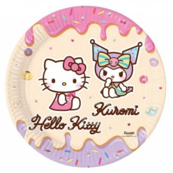 8 Pratos Hello Kitty Kuromi