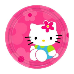 8 Pratos Hello Kitty Pink 18cm