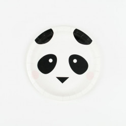8 Pratos Mini Panda 19cm