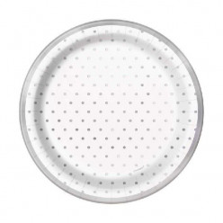 8 Pratos Redondos 7 polegadas Prateados