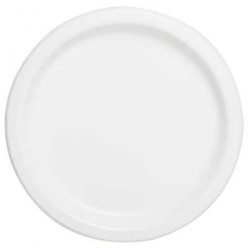 8 Pratos Redondos Branco 17cm