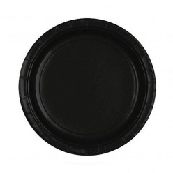 8 Pratos Redondos Preto 17cm