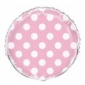 8 Pratos Rosa Bolinhas 17cm
