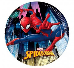 8 Pratos Spiderman Team Up 20cm