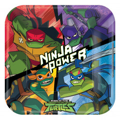 8 Pratos Tartarugas Ninja Power 23cm