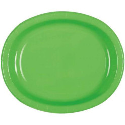 8 Travessas Ovais Verde Lima 22cm
