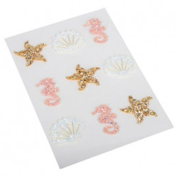 9 Autocolantes Sereia Mar Brilhantes