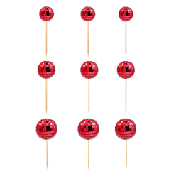 9 Esferas Espelhadas Vermelho