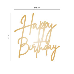 Aplique Ouro "Happy Birthday"