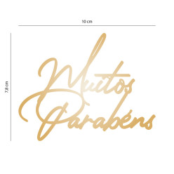 Aplique Ouro Muitos Parabéns