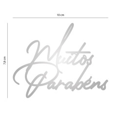 Aplique Prata Muitos Parabéns