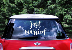 Autocolante Carro Casamento - Just Married