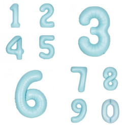 Balão Azul Claro Matte Número 34&quot;/86cm