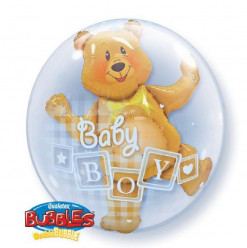 Balão Bubble Baby Boy Urso