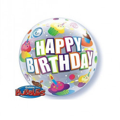 Balão Bubble Happy Birthday