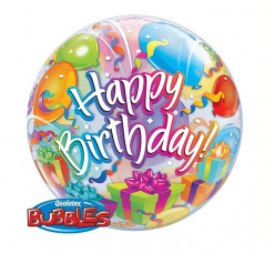 Balão Bubbles Happy Birthday Balões e Presentes 56cm