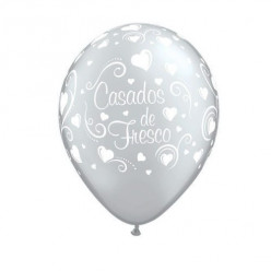Balão Casados de Fresco Prateado 11"