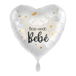 Balão Coração Bem-vindo Bebé 43cm