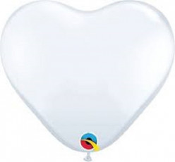 Balão Coração Branco 6" (15cm)