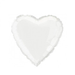 Balão Coração Foil Branco 46cm