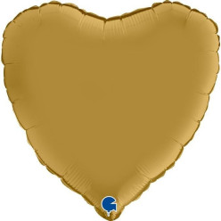 Balão Coração Satin Ouro Foil 18"