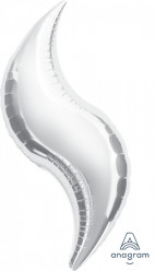 Balão Curva Prateado 48cm