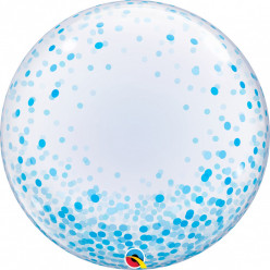 Balão Deco Bubble Blue Confetti Dots
