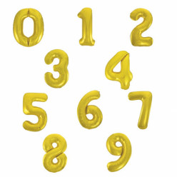 Balão Dourado Clássico Número 34&quot;/86cm