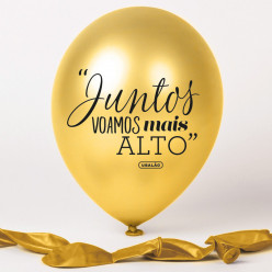 Balão Dourado Juntos Voamos Mais Alto