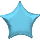 Balão Estrela Azul Claro Metalizado 45cm