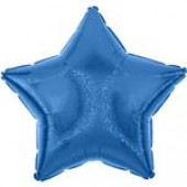 Balão Estrela Azul Glitter Metalizado 45cm