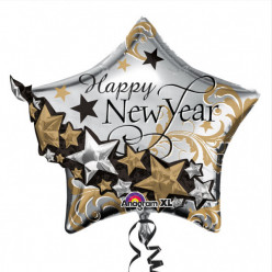Balão Estrela Happy New Year 3D
