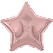 Balão Estrela Metalizado Glitter Rosa Claro 45cm