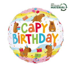 Balão Foil 18" Happy Birthday Capivaras