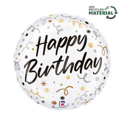 Balão Foil 18" Happy Birthday Confetis