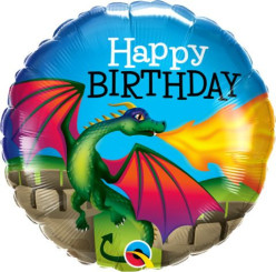 Balão Foil 18" Happy Birthday Dragão