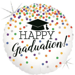 Balão Foil 18" Happy Graduation Glitter Dots