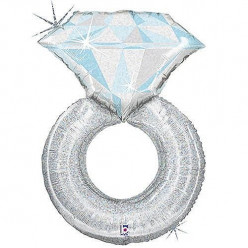 Balão Foil Anel Noivado Holográfico 97cm