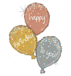 Balão Foil Balões Happy Birthday to You Glitter 102cm