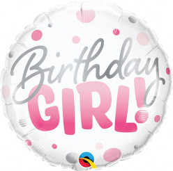 Balão Foil Birthday Girl Rosa 46cm