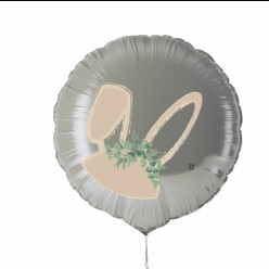 Balão Foil Branco Orelhas Coelho Páscoa 45cm