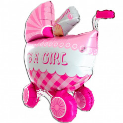 Balão Foil Carrinho Bebé It´s a Girl 107cm