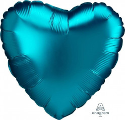 Balão Foil Coração Aqua Turquesa Acetinado 43cm