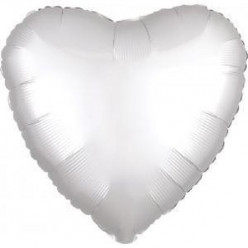 Balão Foil Coração Branco Acetinado 43cm