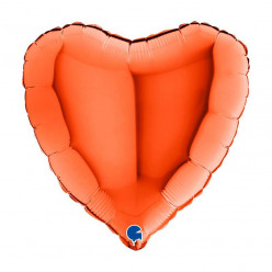 Balão Foil Coração Laranja 46cm