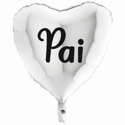 Balão Foil Coração Pai Branco 45cm