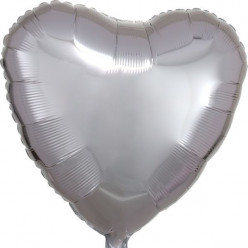 Balão Foil Coração Prateado 43cm