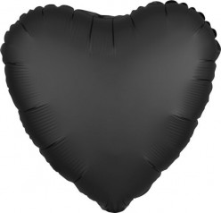 Balão Foil Coração Preto Onyx Acetinado 43cm