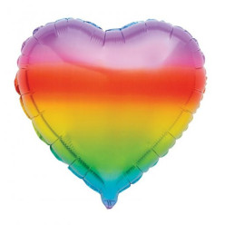 Balão Foil Coração Rainbow 46cm