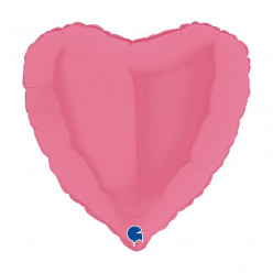 Balão Foil Coração Rosa Bubble Gum 46cm